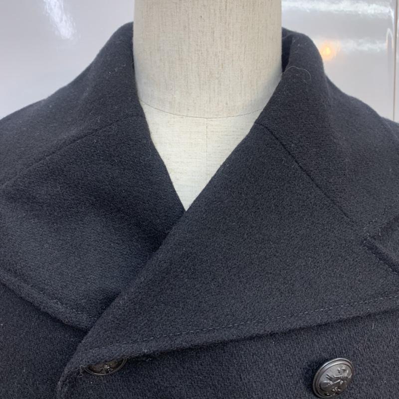 エイプリルセブンティセブン Apr-77 コート ピーコート S 無地 黒 / ブラック / メンズ USED 古着 中古 10042321