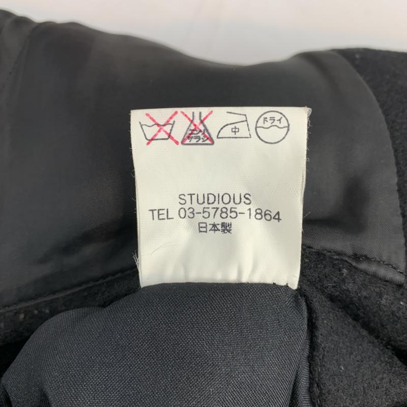 ステュディオス STUDIOUS コート ピーコート S 無地 黒 / ブラック / メンズ USED 古着 中古 10042330
