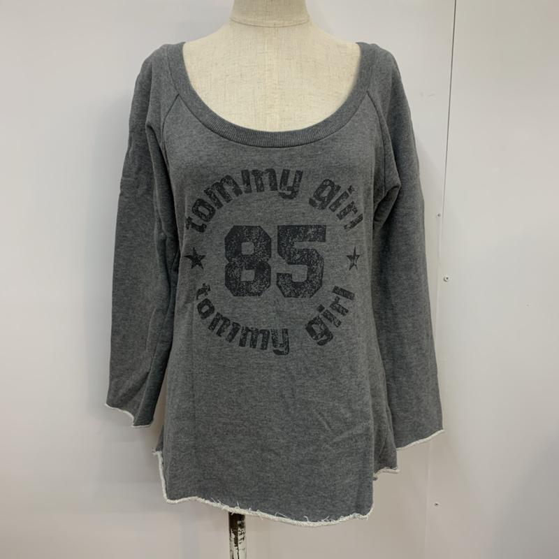 トミーガール tommy girl トレーナー 長袖 スウェット ロゴ XS 無地 X ロゴ、文字 灰 / グレー / レディース USED 古着 中古 10042403