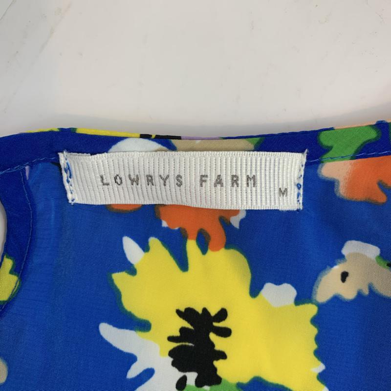 ローリーズファーム LOWRYS FARM カットソー 七分袖 花柄 ペプラム M 花柄 青 / ブルー /  レディース USED 古着 中古 10042422