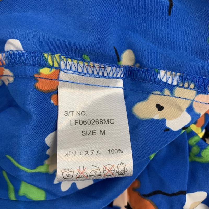 ローリーズファーム LOWRYS FARM カットソー 七分袖 花柄 ペプラム M 花柄 青 / ブルー /  レディース USED 古着 中古 10042422