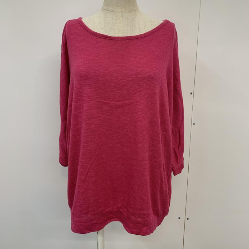 レプシィム LEPSIM カットソー 七分袖 五分袖 オープンショルダー ドルマンスリーブ FREE 無地 マゼンタ / マゼンタ /  レディース USED 古着 中古 10042429