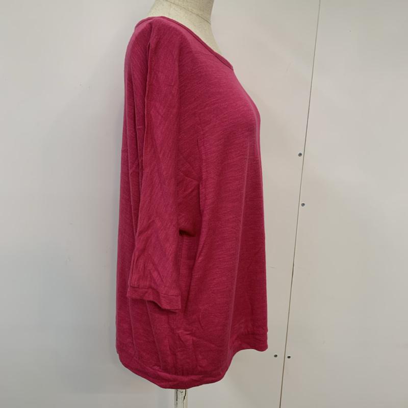 レプシィム LEPSIM カットソー 七分袖 五分袖 オープンショルダー ドルマンスリーブ FREE 無地 マゼンタ / マゼンタ /  レディース USED 古着 中古 10042429