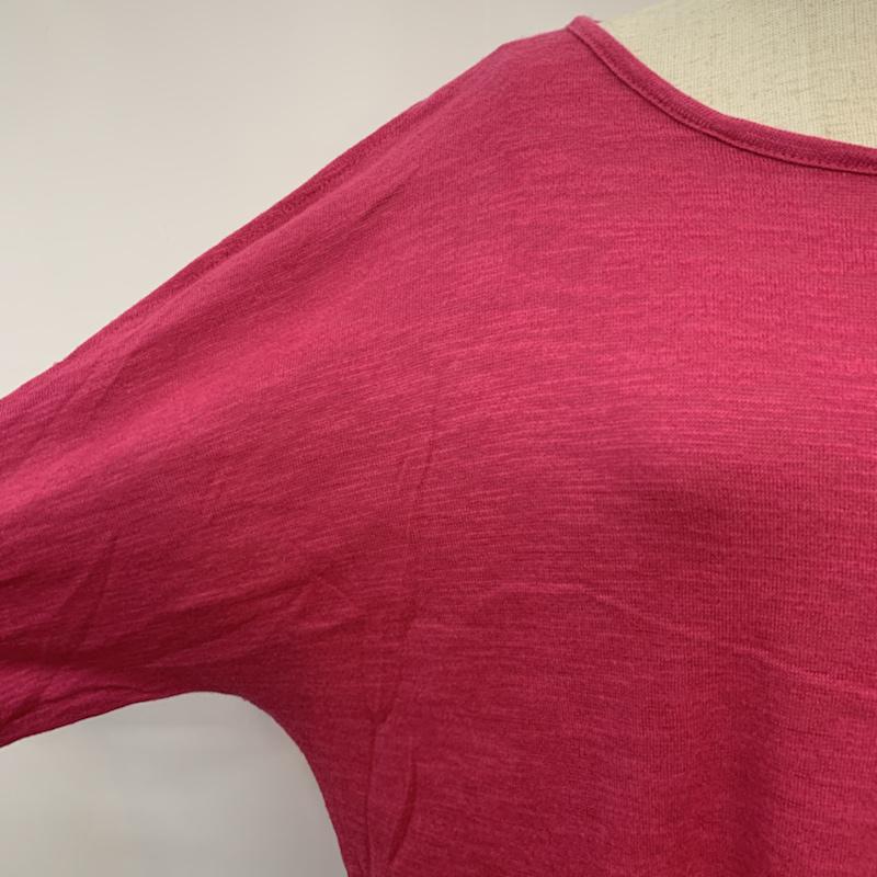レプシィム LEPSIM カットソー 七分袖 五分袖 オープンショルダー ドルマンスリーブ FREE 無地 マゼンタ / マゼンタ /  レディース USED 古着 中古 10042429