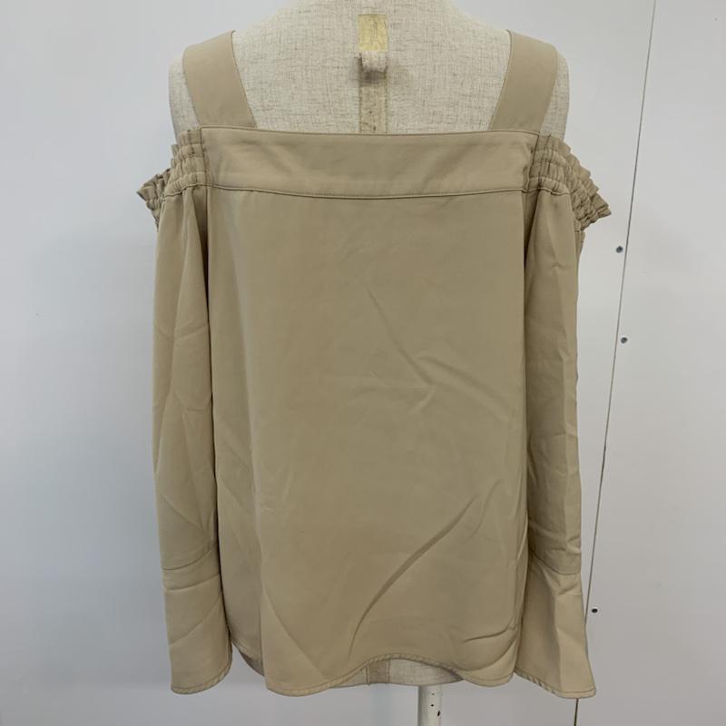 イーハイフンワールドギャラリーピー E hyphen world gallery PEACE カットソー 七分袖 2WAY オフショルダー FREE 無地 ベージュ / ベージュ /  レディース USED 古着 中古 10042433