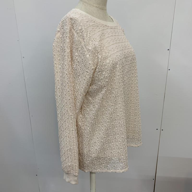 アースミュージックアンドエコロジー earth music&ecology カットソー 長袖 プルオーバー エンブロイダリーレース FREE 刺繍 アイボリー / アイボリー /  レディース USED 古着 中古 10042438