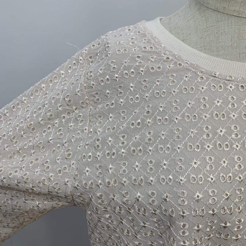 アースミュージックアンドエコロジー earth music&ecology カットソー 長袖 プルオーバー エンブロイダリーレース FREE 刺繍 アイボリー / アイボリー /  レディース USED 古着 中古 10042438