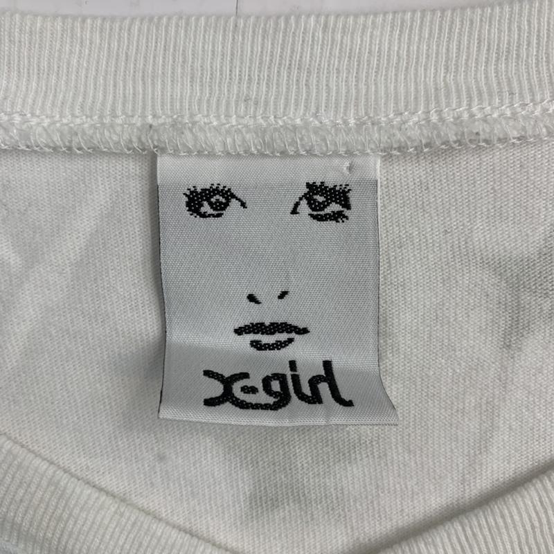 エックスガール X-girl Tシャツ 七分袖 Vネック 星柄 ロゴ 1 星 X 白 / ホワイト / レディース USED 古着 中古 10042444