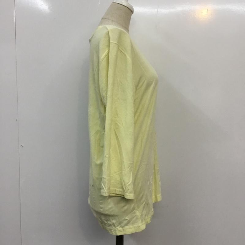 アダムエロペ ADAM ET ROPE' カットソー 七分袖 ヘンリーネック 40 無地 黄 / イエロー /  レディース USED 古着 中古 10042454
