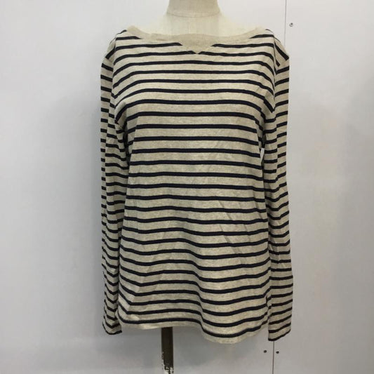 コーエン coen カットソー 長袖 ボーダー ボーダー柄 ベージュ / ベージュ / X 紺 / ネイビー /  レディース USED 古着 中古 10042564