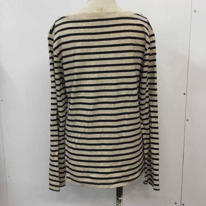 コーエン coen カットソー 長袖 ボーダー ボーダー柄 ベージュ / ベージュ / X 紺 / ネイビー /  レディース USED 古着 中古 10042564