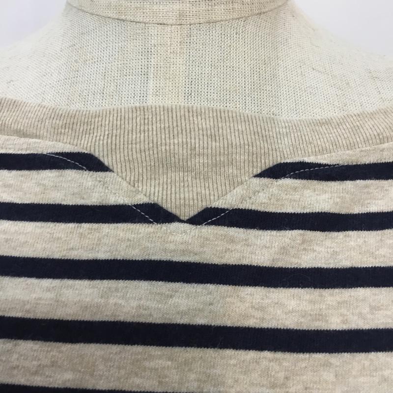 コーエン coen カットソー 長袖 ボーダー ボーダー柄 ベージュ / ベージュ / X 紺 / ネイビー /  レディース USED 古着 中古 10042564