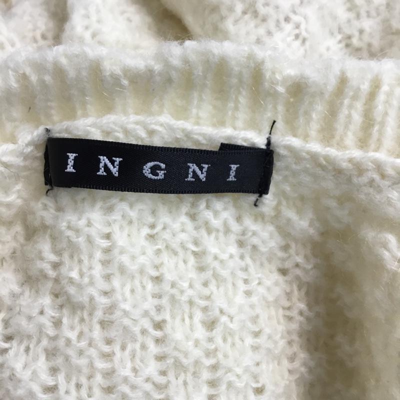 イング INGNI ニット、セーター 七分袖 M 無地 白 / ホワイト / レディース USED 古着 中古 10042566