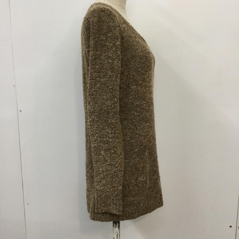 ローリーズファーム LOWRYS FARM ニット、セーター 長袖 M 無地 茶 / ブラウン / レディース USED 古着 中古 10042578