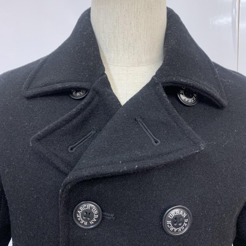 アーバンリサーチ URBAN RESEARCH コート ピーコート 38 無地 黒 / ブラック / メンズ USED 古着 中古 10042583