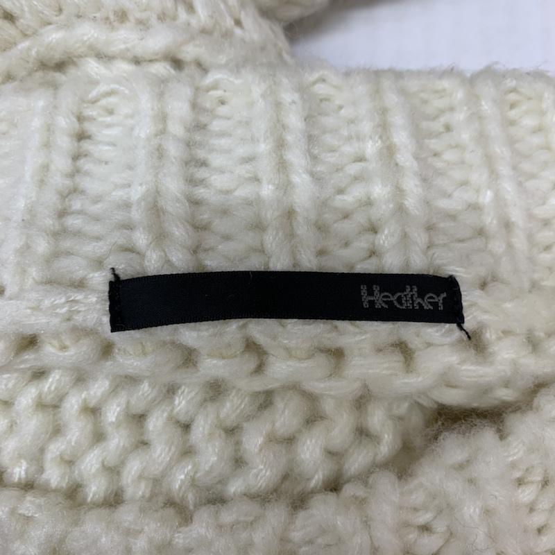 ヘザー Heather ニット、セーター 長袖 KANGOL FREE 無地 白 / ホワイト / レディース USED 古着 中古 10042687