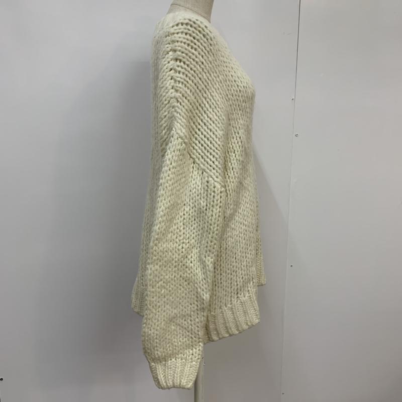 ヘザー Heather ニット、セーター 長袖 KANGOL FREE 無地 白 / ホワイト / レディース USED 古着 中古 10042687
