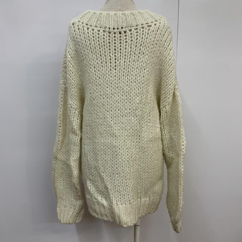 ヘザー Heather ニット、セーター 長袖 KANGOL FREE 無地 白 / ホワイト / レディース USED 古着 中古 10042687