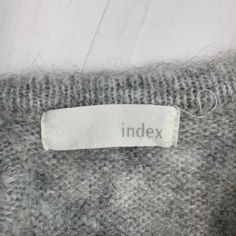 インデックス index ニット、セーター 長袖 L 無地 灰 / グレー / レディース USED 古着 中古 10042707