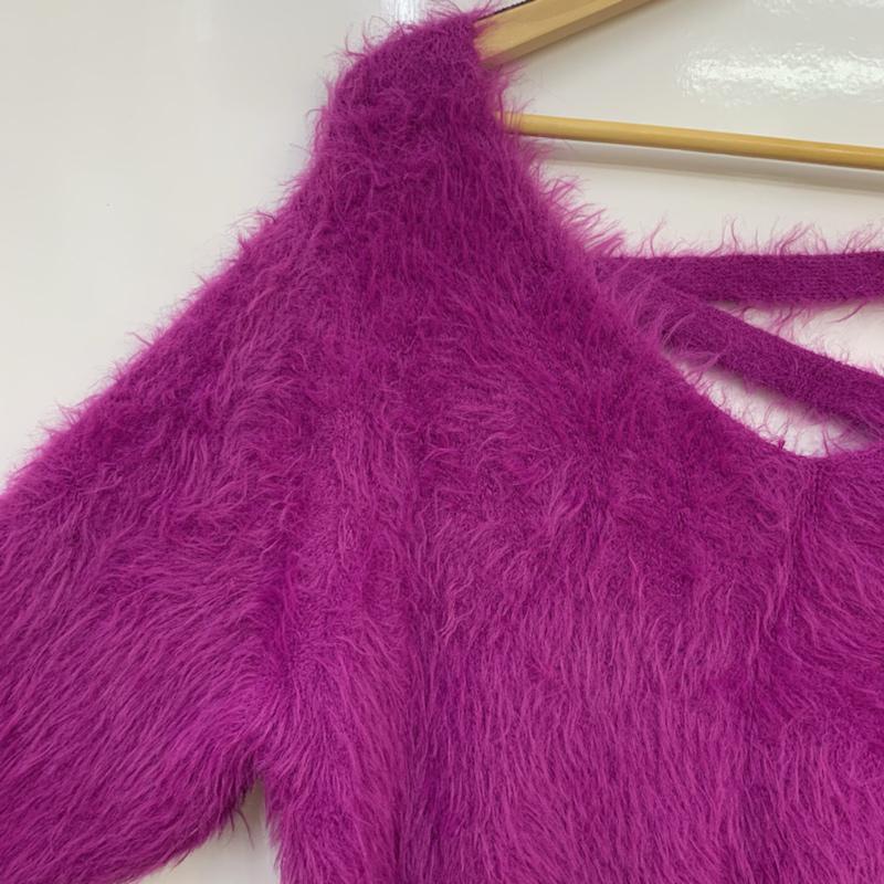 アヴァンリリィ Avan Lily ニット、セーター 長袖 FREE 無地 紫 / パープル / レディース USED 古着 中古 10042714