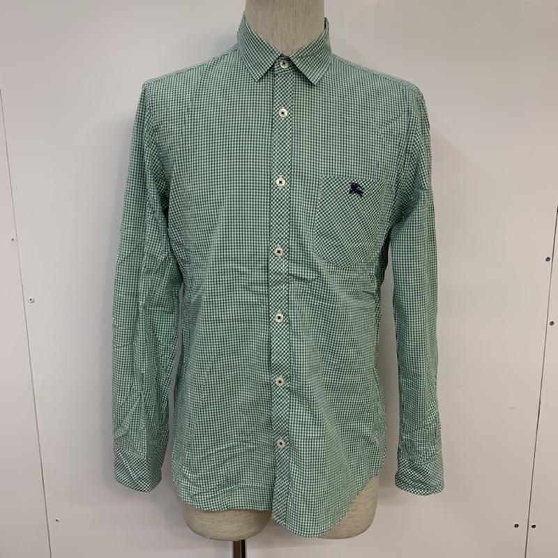 バーバリーブラックレーベル BURBERRY BLACK LABEL シャツ、ブラウス 長袖 チェック 2 チェック 緑 / グリーン / メンズ USED 古着 中古 10042727