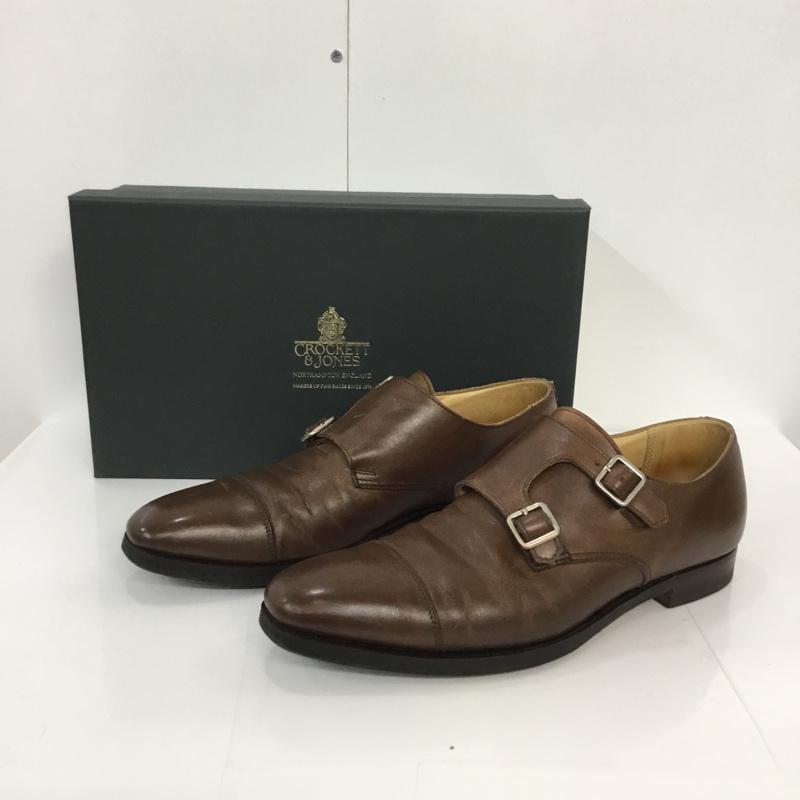 クロケット&ジョーンズ CROCKETT&JONES 革靴 革靴 LOWNDES 5170-14B 6E ダブルモンクシューズ 無地 茶 / ブラウン / メンズ USED 古着 中古 10042756