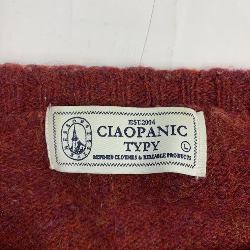 チャオパニック CIAOPANIC ニット、セーター 長袖 クルーネック L 無地 ボルドー / ボルドー / メンズ USED 古着 中古 10042763