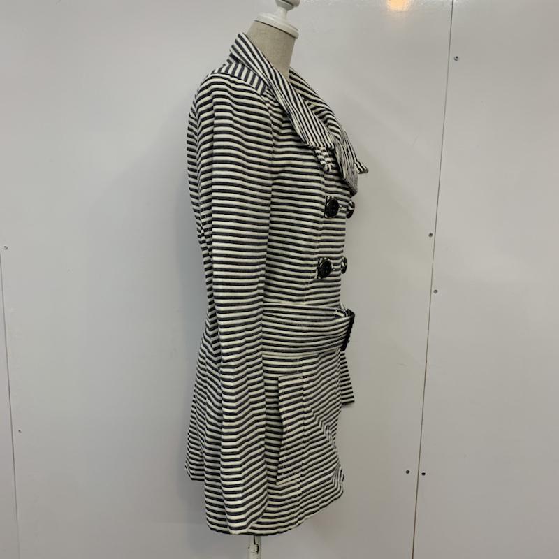 ザラベーシック ZARA BASIC ジャケット、上着 ジャケット、ブレザー ボーダー M ボーダー柄 白 / ホワイト / X 紺 / ネイビー / レディース USED 古着 中古 10042870