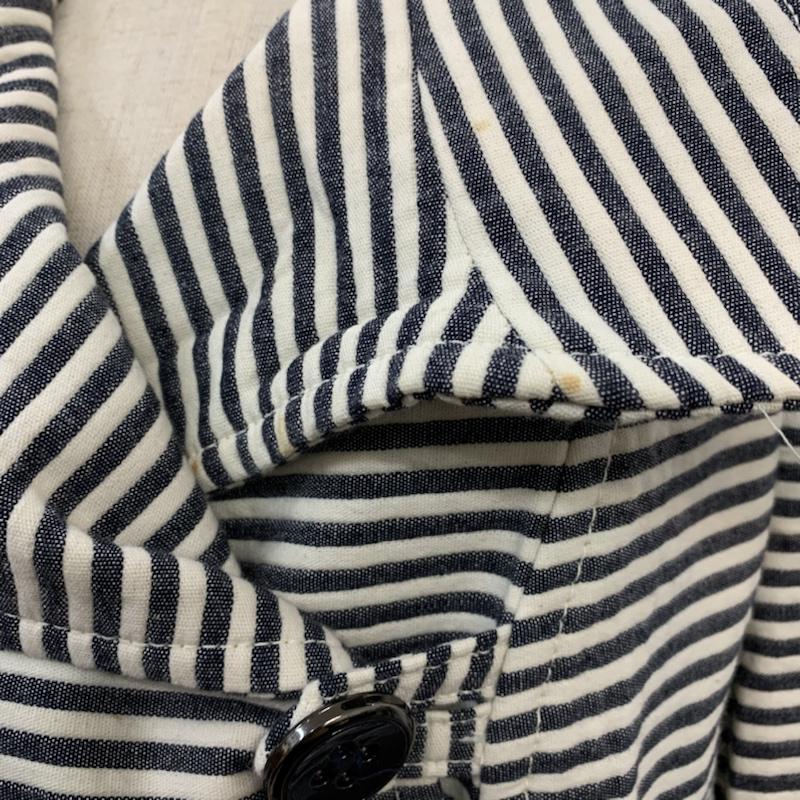 ザラベーシック ZARA BASIC ジャケット、上着 ジャケット、ブレザー ボーダー M ボーダー柄 白 / ホワイト / X 紺 / ネイビー / レディース USED 古着 中古 10042870