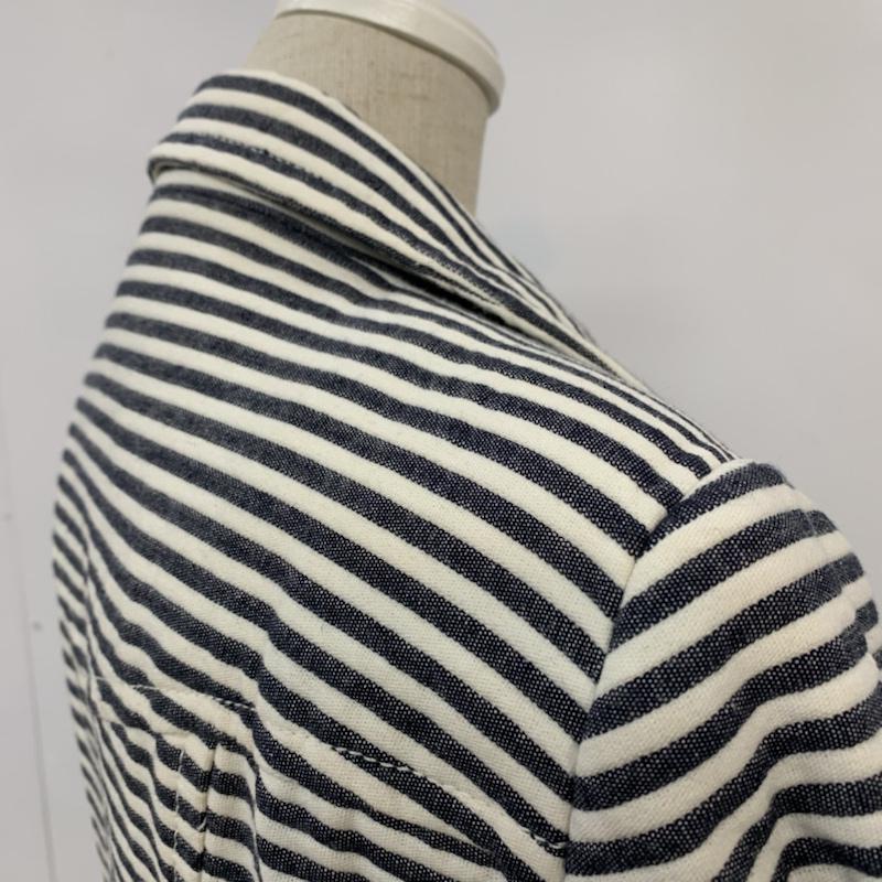 ザラベーシック ZARA BASIC ジャケット、上着 ジャケット、ブレザー ボーダー M ボーダー柄 白 / ホワイト / X 紺 / ネイビー / レディース USED 古着 中古 10042870