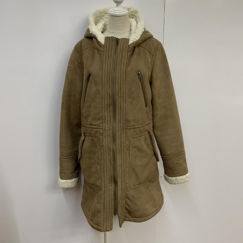 ナチュラルビューティーベーシック NATURAL BEAUTY BASIC コート コート一般 フェイクムートンコート L 無地 白 / ホワイト / X 茶 / ブラウン / レディース USED 古着 中古 10042964