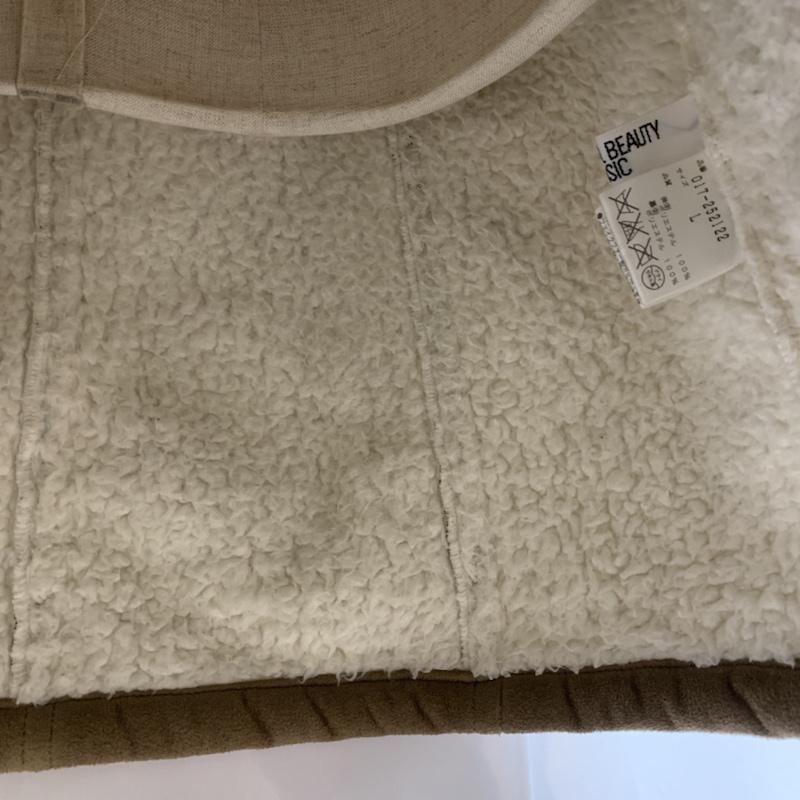 ナチュラルビューティーベーシック NATURAL BEAUTY BASIC コート コート一般 フェイクムートンコート L 無地 白 / ホワイト / X 茶 / ブラウン / レディース USED 古着 中古 10042964