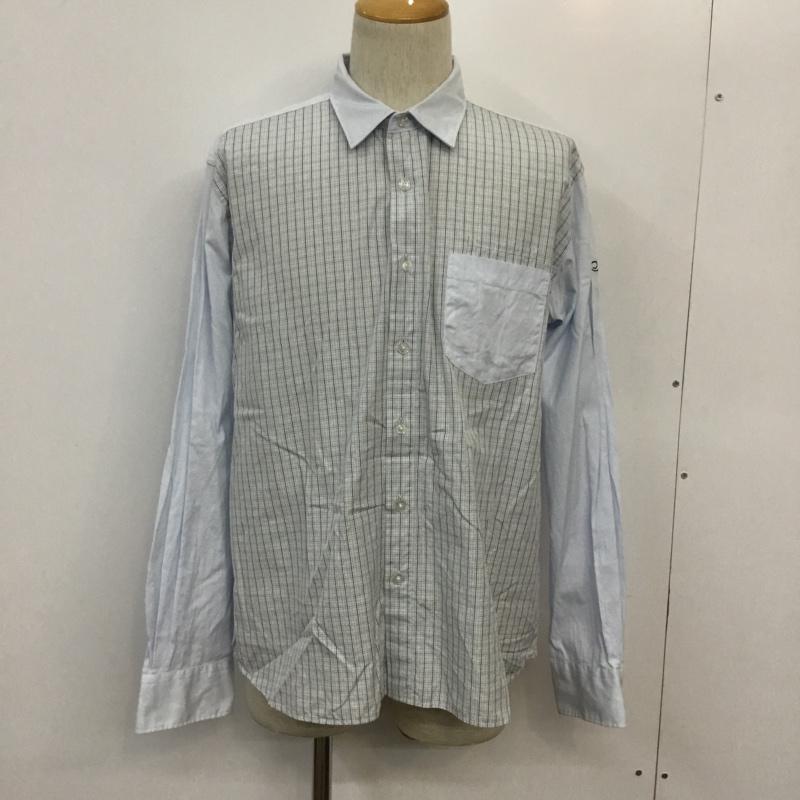 エフエイティー FAT シャツ、ブラウス 長袖 チェック XL 水色 / ライトブルー / X 紺 / ネイビー / メンズ USED 古着 中古 10043029