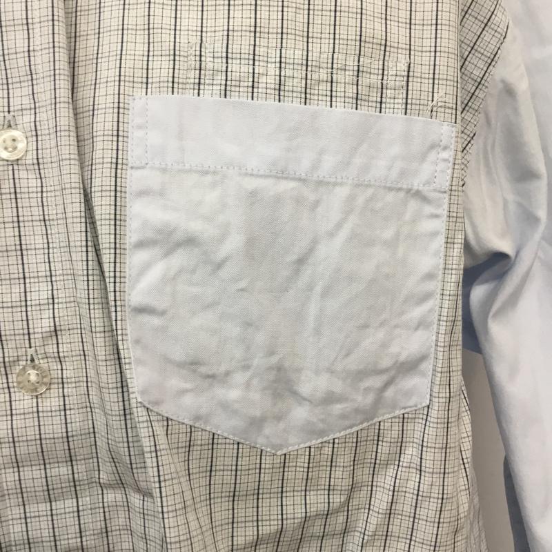 エフエイティー FAT シャツ、ブラウス 長袖 チェック XL 水色 / ライトブルー / X 紺 / ネイビー / メンズ USED 古着 中古 10043029
