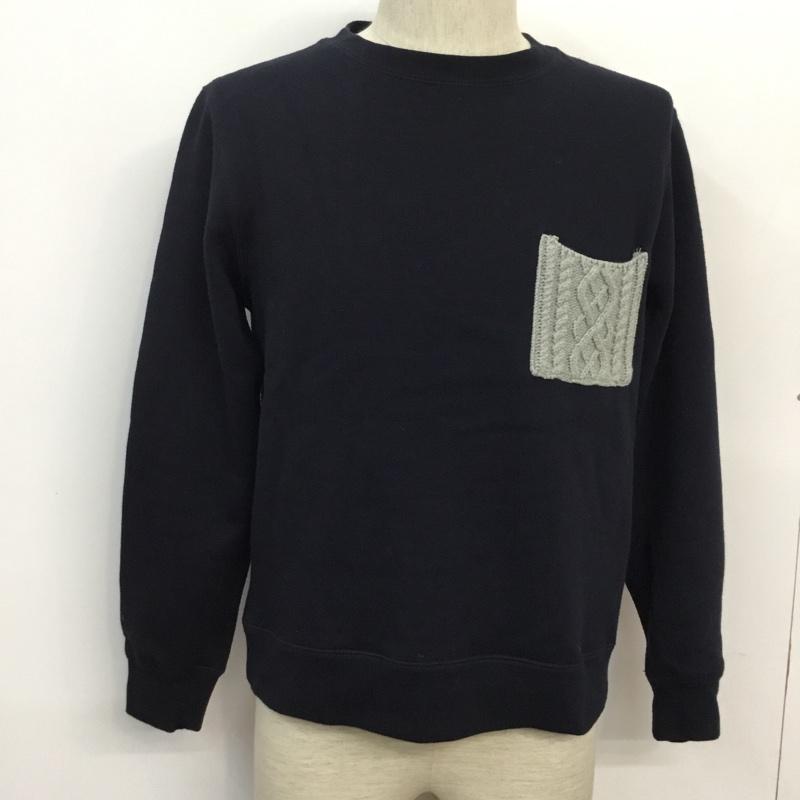 サニーレーベル Sonny Label トレーナー 長袖 スウェット プルオーバー M 無地 紺 / ネイビー / X 灰 / グレー / メンズ USED 古着 中古 10043050