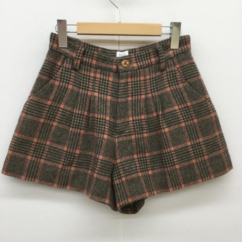 ビュル デ サボン bulle de savon パンツ ショートパンツ FREE チェック 茶 / ブラウン / X 黒 / ブラック / X 桃 / ピンク / レディース USED 古着 中古 10043051