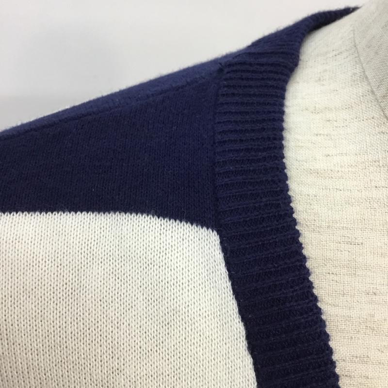アーバンリサーチ URBAN RESEARCH カーディガン 長袖 ボーダー 38 ボーダー柄 白 / ホワイト / X 紺 / ネイビー / メンズ USED 古着 中古 10043064