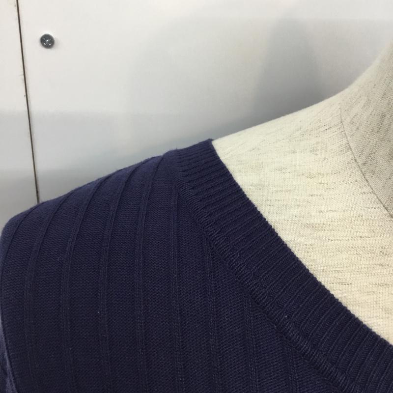 アイテムズ アーバンリサーチ ITEMS URBAN RESEARCH ニット、セーター 長袖 クルーネック 38 無地 紺 / ネイビー / メンズ USED 古着 中古 10043069
