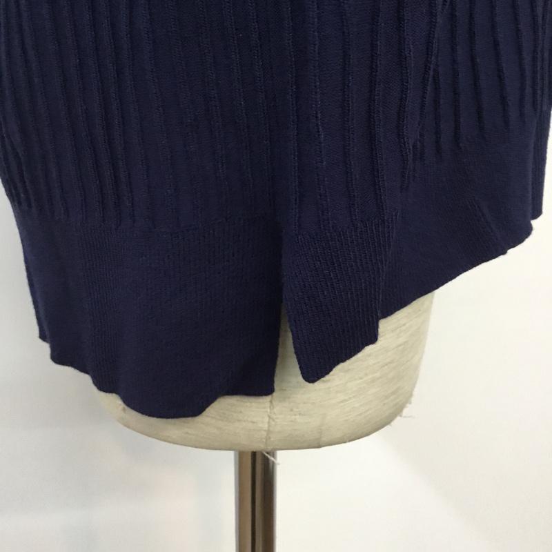 アイテムズ アーバンリサーチ ITEMS URBAN RESEARCH ニット、セーター 長袖 クルーネック 38 無地 紺 / ネイビー / メンズ USED 古着 中古 10043069