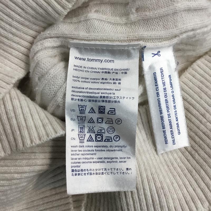 トミーヒルフィガー TOMMY HILFIGER ニット、セーター 長袖 ワンポイント XS 無地 X ワンポイント 白 / ホワイト / メンズ USED 古着 中古 10043191