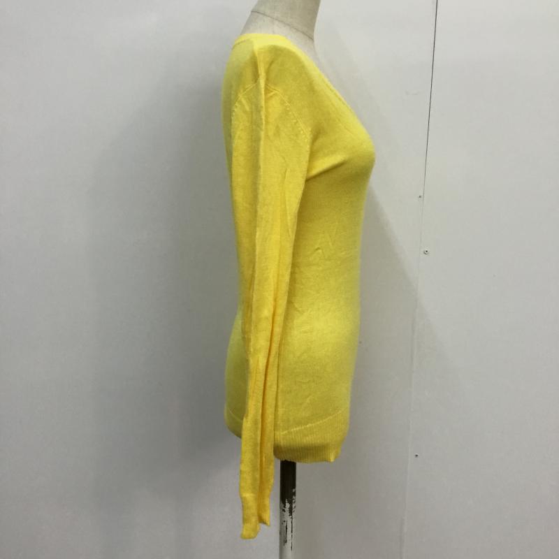ローリーズファーム LOWRYS FARM ニット、セーター 長袖 Vネック M 無地 黄 / イエロー / レディース USED 古着 中古 10043199