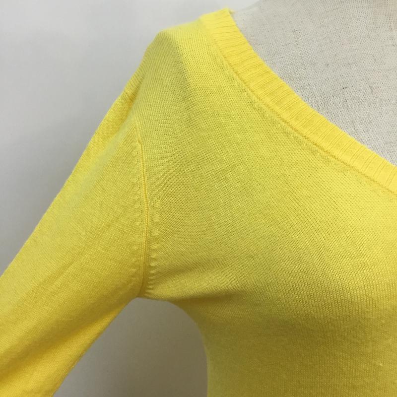 ローリーズファーム LOWRYS FARM ニット、セーター 長袖 Vネック M 無地 黄 / イエロー / レディース USED 古着 中古 10043199