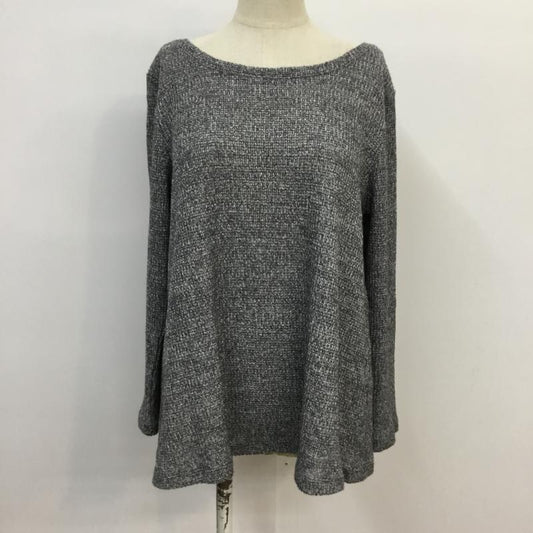 エル ELLE カットソー 長袖 38 無地 X 花柄 ダークグレー / ダークグレー /  レディース USED 古着 中古 10043206