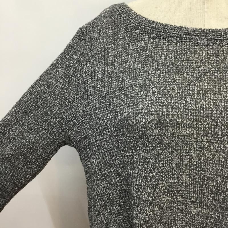 エル ELLE カットソー 長袖 38 無地 X 花柄 ダークグレー / ダークグレー /  レディース USED 古着 中古 10043206