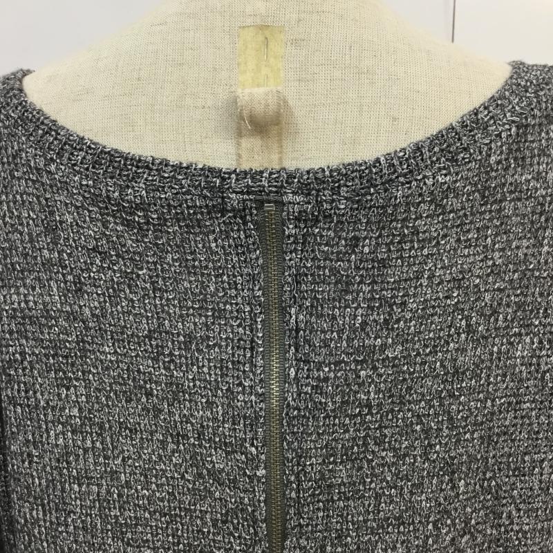 エル ELLE カットソー 長袖 38 無地 X 花柄 ダークグレー / ダークグレー /  レディース USED 古着 中古 10043206