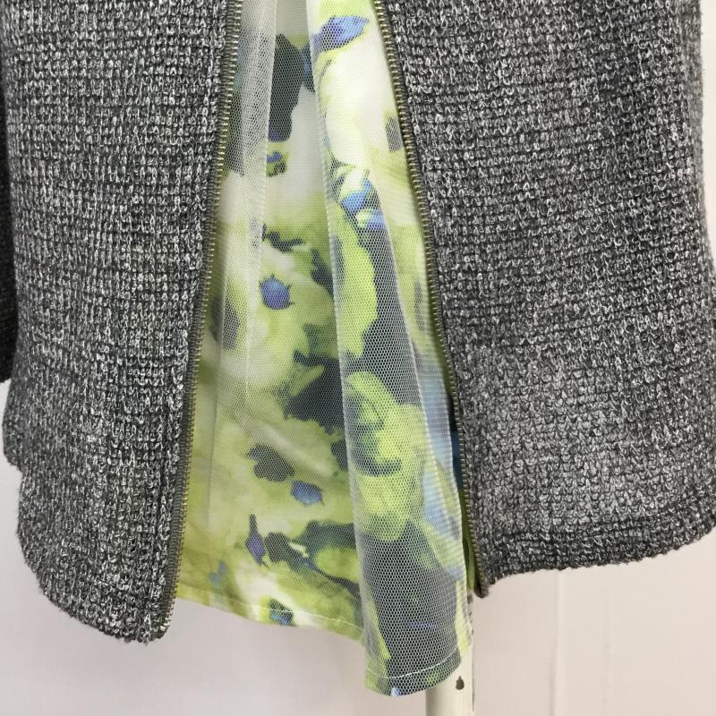 エル ELLE カットソー 長袖 38 無地 X 花柄 ダークグレー / ダークグレー /  レディース USED 古着 中古 10043206