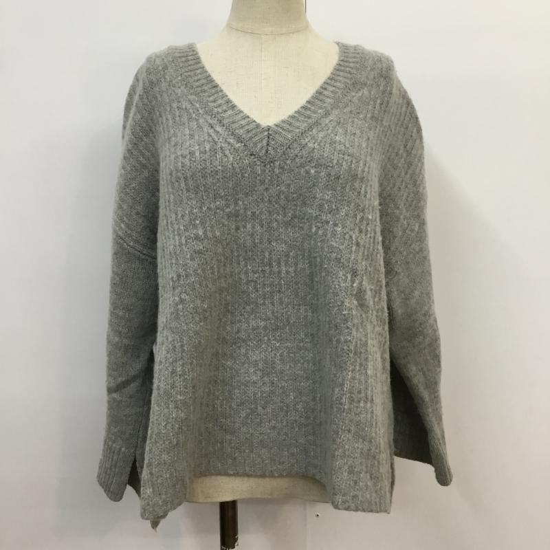 ジーナシス JEANASIS ニット、セーター 長袖 FREE 無地 灰 / グレー / レディース USED 古着 中古 10043227
