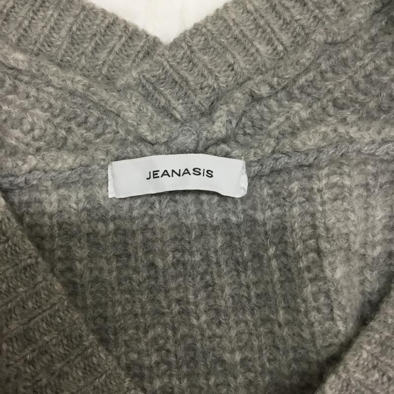 ジーナシス JEANASIS ニット、セーター 長袖 FREE 無地 灰 / グレー / レディース USED 古着 中古 10043227