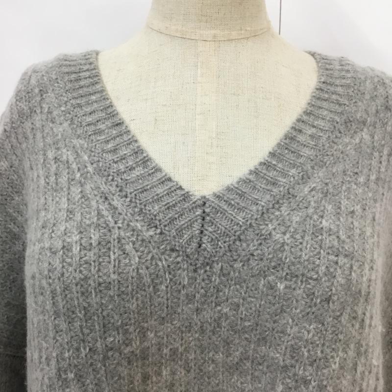 ジーナシス JEANASIS ニット、セーター 長袖 FREE 無地 灰 / グレー / レディース USED 古着 中古 10043227