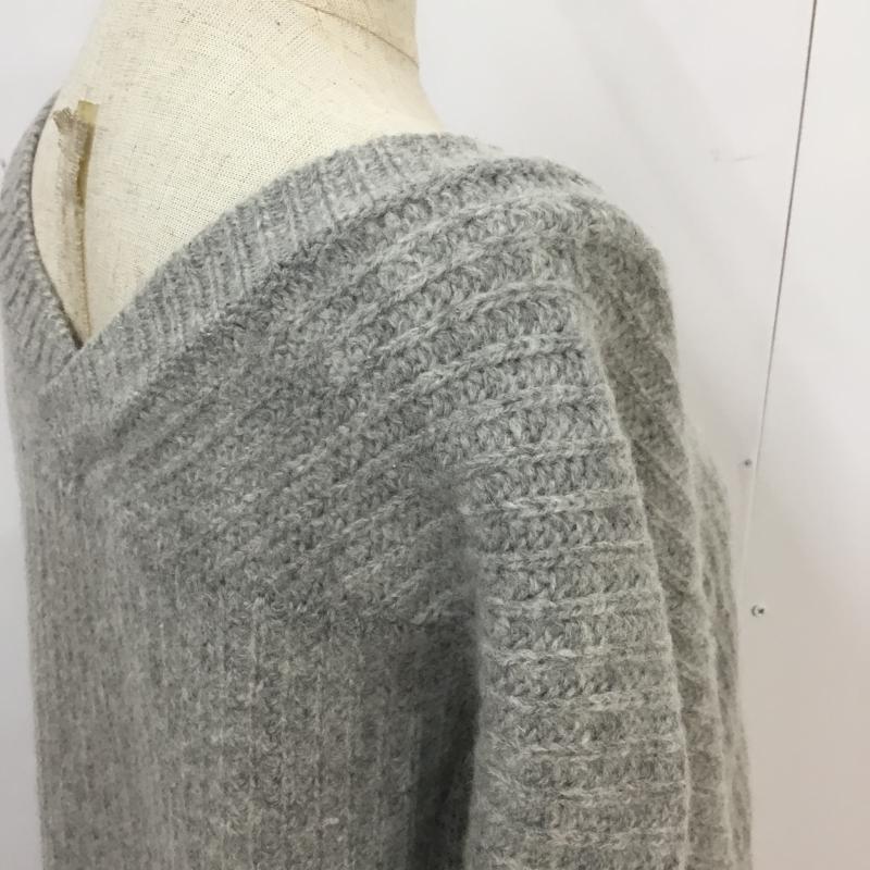 ジーナシス JEANASIS ニット、セーター 長袖 FREE 無地 灰 / グレー / レディース USED 古着 中古 10043227
